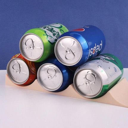 Fridge Organiser Wine Beer Stacking Bottle Rack Kitchen Space Saving Can Holder - Pink.