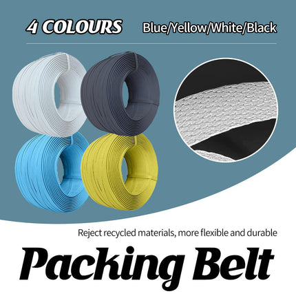Packing Strap Roll 15MM Heavy Duty Binding Band Plastic Strapping for Packaging - Black.