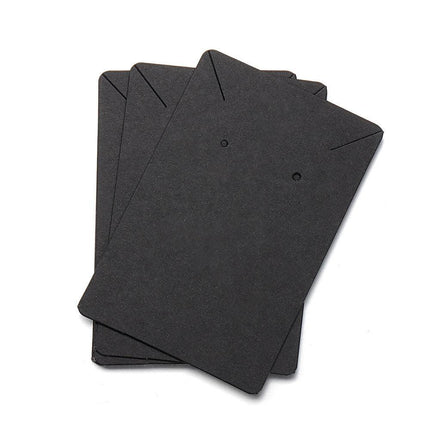 40pcs Jewellery Display Cards Necklace Earring Holder Kraft Paper 6x9cm - Black.