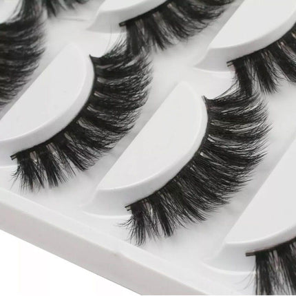 5 Pairs 3D Thick Mink Fake False Eyelashes Natural Long Wispy Makeup Lashes Au - 3D-48.