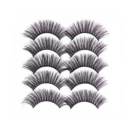 5 Pairs 3D Thick Mink Fake False Eyelashes Natural Long Wispy Makeup Lashes Au - 3D-52.