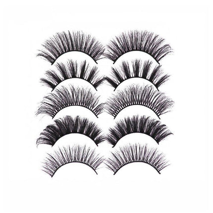 5 Pairs 3D Thick Mink Fake False Eyelashes Natural Long Wispy Makeup Lashes Au - 3D-55.