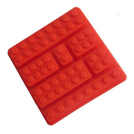 Brick Figure Man Silicone Mold Chocolate Block Cake Mould Ice Cube Tray - Red-Square.
