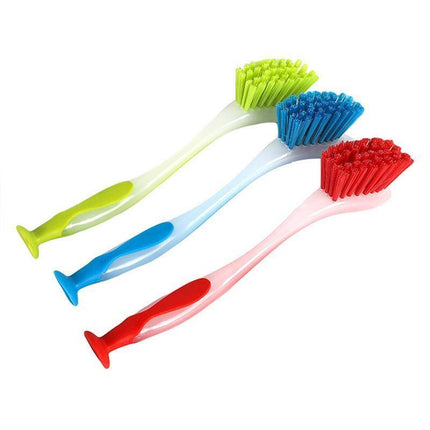 Multi Functional Long Handle Cleaning Brush Vertical Suction Kitchen Brush - Blue.