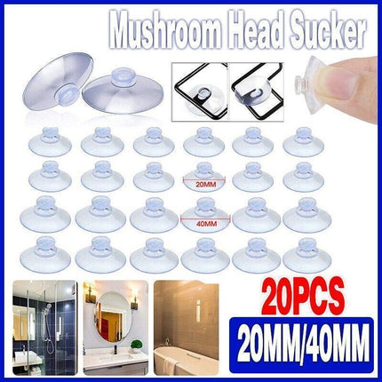 20Pcs 20/40Mm Suction Cups Caps Suckers Aquarium Fish Tank Glass Hanger Pads - 40MM.