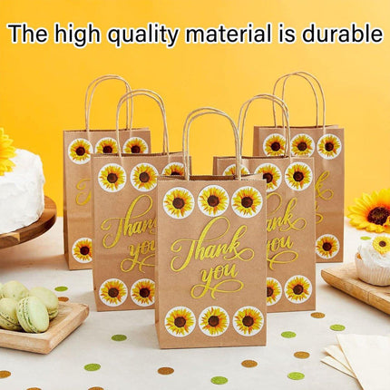 2 Rolls Sunflower Stickers Handmade Flower Decoration Labels for Craft Projects.