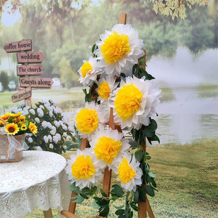 8PCS Sunflower Daisy Paper Flowers 20cm/30cm Wall Hanging Party Room Decoration.