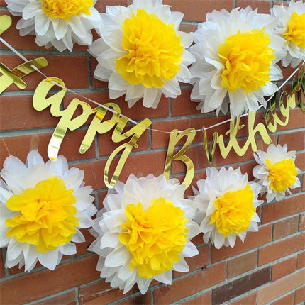 8PCS Sunflower Daisy Paper Flowers 20cm/30cm Wall Hanging Party Room Decoration.