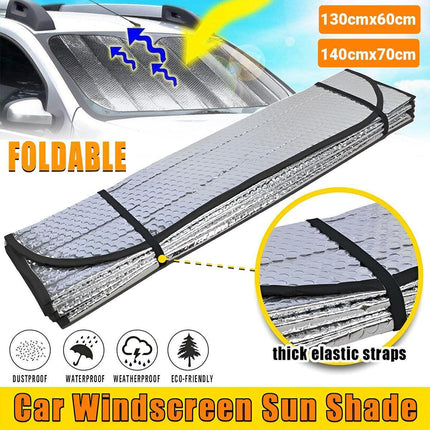 Car Windscreen Sun Shade Heat Reflective Windshield Front Rear Window Uv Block - 140*70.
