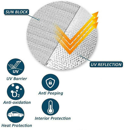 Car Windscreen Sun Shade Heat Reflective Windshield Front Rear Window Uv Block - 140*70.