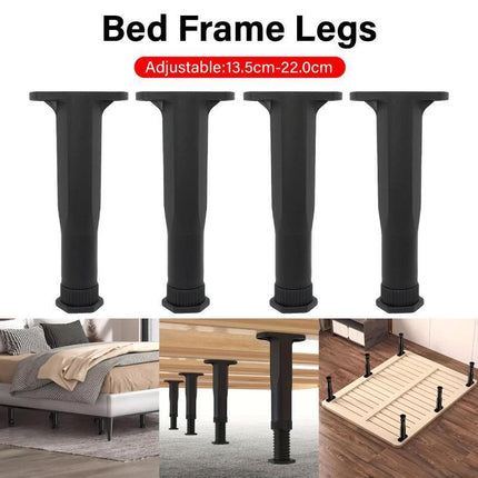 4pcs Adjustable Bed Frame Feet Ribbed Furniture Support Legs Sturdy Foundation.