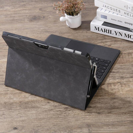 Premium Leather Case Cover Protector For Microsoft Surface Pro 8 - Light Grey.