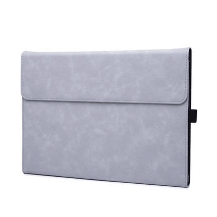 Premium Leather Case Cover Protector For Microsoft Surface Pro 8 - Light Grey.