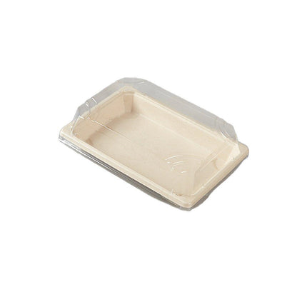 50pcs Eco-Friendly Sushi Box Rectangular Biodegradable Lunch Packaging Plate - 16.4 cm x 11.4 cm x 4.5 cm.