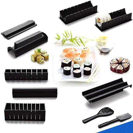 13Pcs Diy Sushi Maker Making Kit Rice Roller Mold Set For Beginners Kitchen Tool.