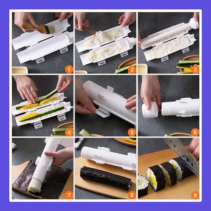 Sushi Roller Maker Tool with Tube Plunger DIY Bazooka Rice Mold for Home Kitchen.