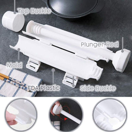 Sushi Roller Maker Tool with Tube Plunger DIY Bazooka Rice Mold for Home Kitchen.