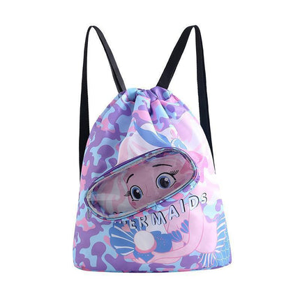Waterproof Swim Backpack Durable Storage Bag Beach Pool Outdoor Travel - Blue-Large (Double layer).