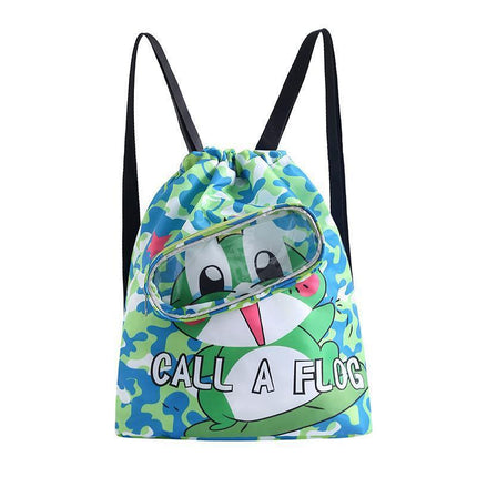 Waterproof Swim Backpack Durable Storage Bag Beach Pool Outdoor Travel - Blue-Large (Double layer).