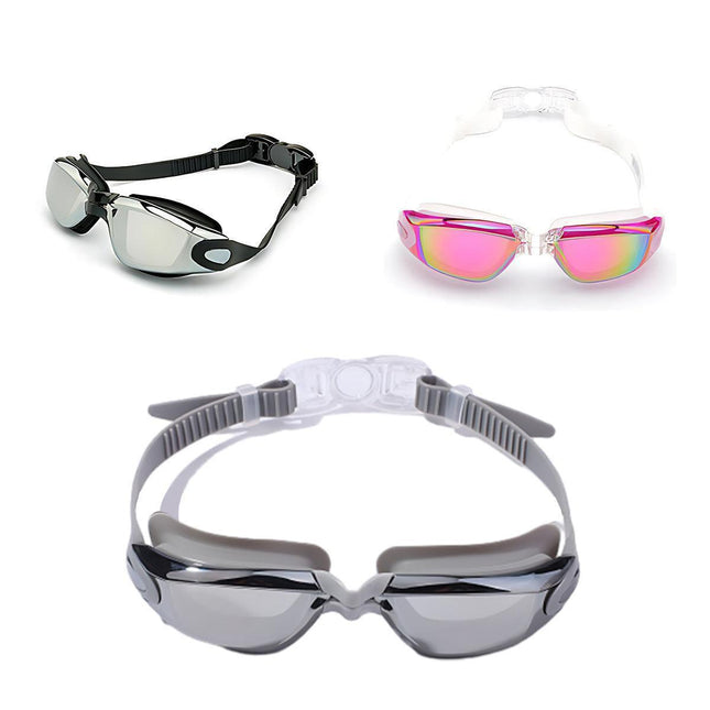 Unisex Swimming Goggles Waterproof Anti Fog Adjustable Swim Glasses for Men Women - Purple.