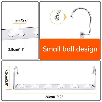 Clothes Hanger Space Saving Hook Folding Wardrobe Multipurpose Rack Coat Pants - 6PCS.