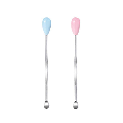 Stainless Steel Earpick Scoop Reusable Earwax Removal Tool Cleaner Kit Unisex - Pink.