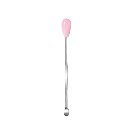 Stainless Steel Earpick Scoop Reusable Earwax Removal Tool Cleaner Kit Unisex - Pink.