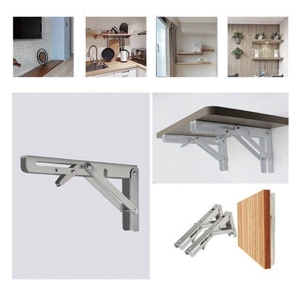 10-20" Heavy-Duty Stainless Steel Folding Table Bracket 200Kg Load - 14In(2PCS).