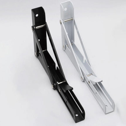 Traderight Table Bracket Folding Stainless Steel 150KG Wall Shelf Bench 2PCS - Black 20in.