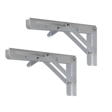 Traderight Table Bracket Folding Stainless Steel 150KG Wall Shelf Bench 2PCS - White 20in.