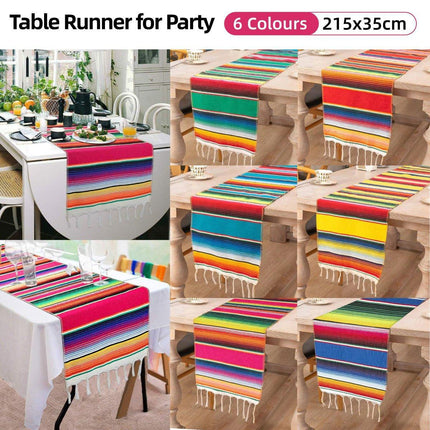 Woven Blanket Tassel Party Tablecloth Home Decoration Table Flags Cover Cloth - Rose Red.