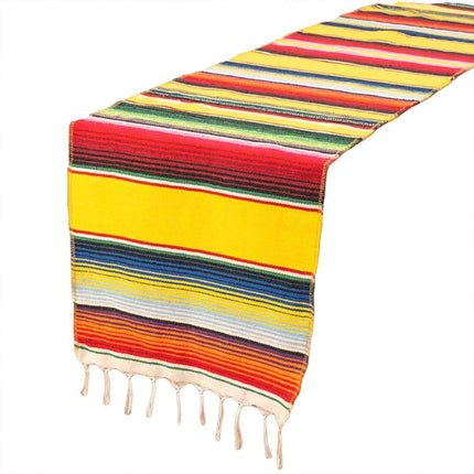Woven Blanket Tassel Party Tablecloth Home Decoration Table Flags Cover Cloth - Rose Red.