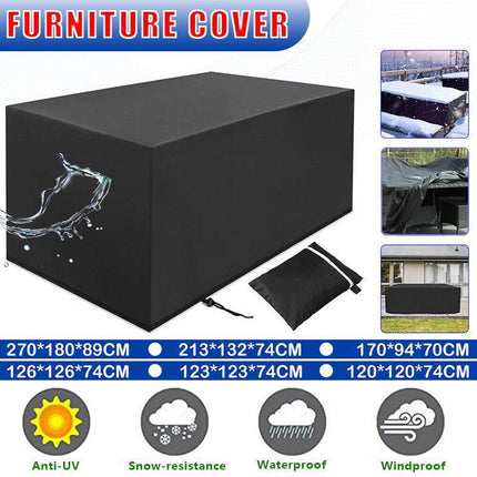 Waterproof Outdoor Furniture Cover Garden Patio Rain Uv Table Protector Chair - 123*123*74.