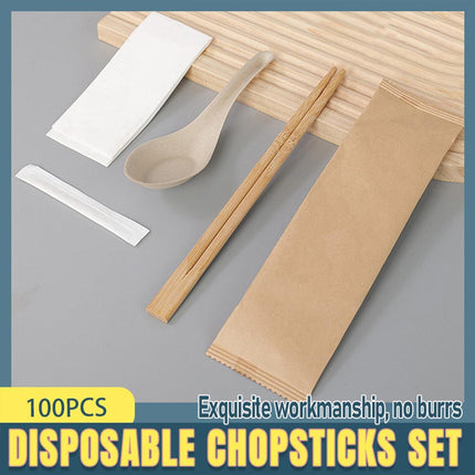 100pcs Disposable Chopsticks Set Four Pair Pack for Home Restaurant Fast Food.