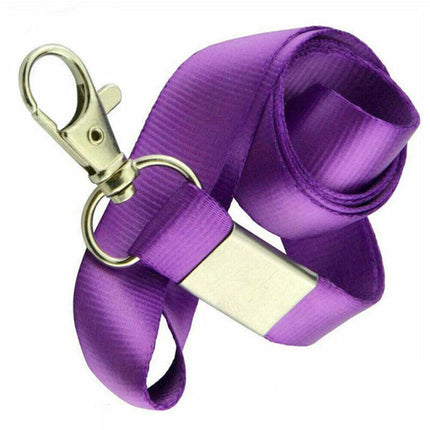 Neck Strap with Clip for ID Badge Name Tag Card Holder Lanyard - White.