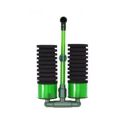 Double Head Aquarium Sponge Filter with Bio Media Box for Shrimp Breeding Tanks.