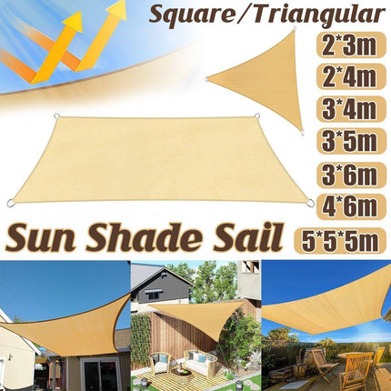 Outdoor Breathable Shade Sail Canopy Triangle Square Patio Garden Sun Shade - 3*6m（Rectangular）.