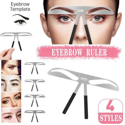 Brow Stencil Shaper Tattoo Eyebrow Kit Ruler 3D Balance Template Makeup Tool Au - #2 Classic Eyebrow.