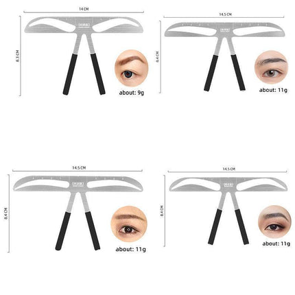 Brow Stencil Shaper Tattoo Eyebrow Kit Ruler 3D Balance Template Makeup Tool Au - #2 Classic Eyebrow.