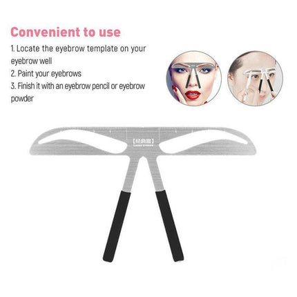 Brow Stencil Shaper Tattoo Eyebrow Kit Ruler 3D Balance Template Makeup Tool Au - #2 Classic Eyebrow.