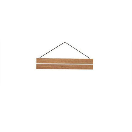 Teak Wooden Poster Frame 31–61cm Wall Art Scroll Hanger Picture Frame Clamp Holder - 51CM.