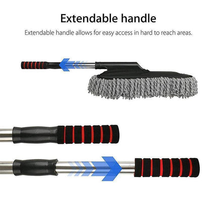 Car Wash Duster Brush Microfiber Telescopic Cleaning Tool for Vehicle Detailing.