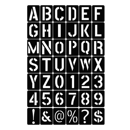 DIY Black Plastic Numerical Letter Symbol Inkjet Template for Wall Furniture.