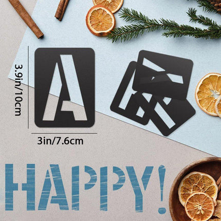 DIY Black Plastic Numerical Letter Symbol Inkjet Template for Wall Furniture.