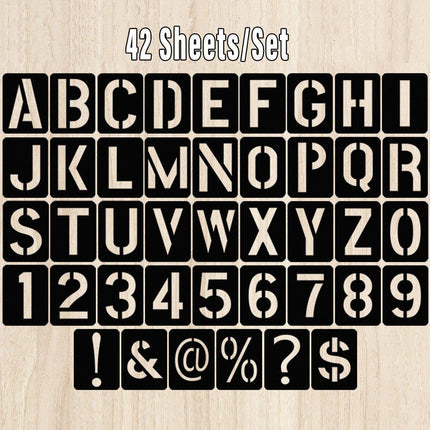 DIY Black Plastic Numerical Letter Symbol Inkjet Template for Wall Furniture.