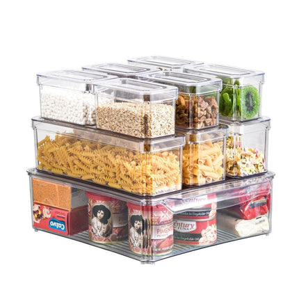 10PCS Clear PET Refrigerator Storage Box Food Grade Fruit Freezer Organizer Set.