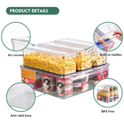 10PCS Clear PET Refrigerator Storage Box Food Grade Fruit Freezer Organizer Set.