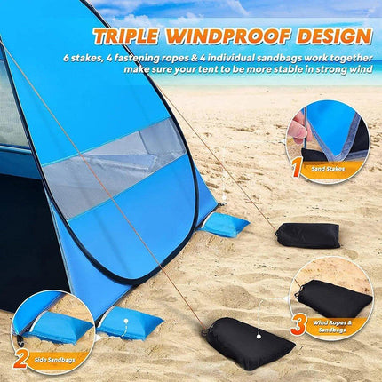 Automatic Pop Up Beach Tent UV Protection Portable Sunshade Shelter Outdoor.