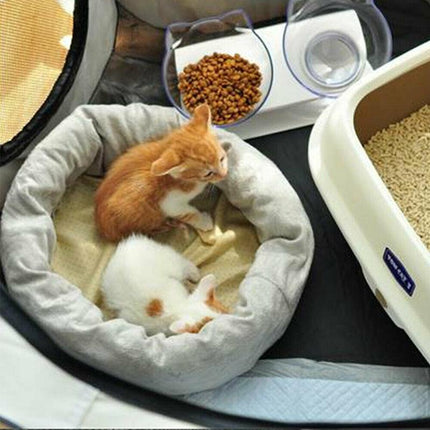 8 Panel Pet Tent Playpen Dog Cat Play Pen Bags Kennel Portable Puppy Crate - L (91X91X58CM).
