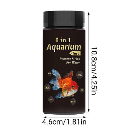 50pcs 6in1 Water Quality Test Strip for Fish Tank Aquarium Pool Accurate Testing.